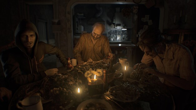 De beruchte dinarscène in 'Resident Evil 7: Biohazard'.
