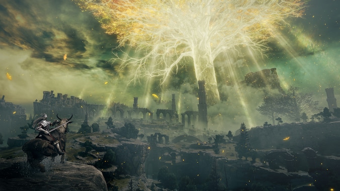 In het midden van de Lands Between, waarin 'Elden Ring' zich afspeelt, heb je de Erdtree, een mythische boom die boven quasi het hele land uittorent.