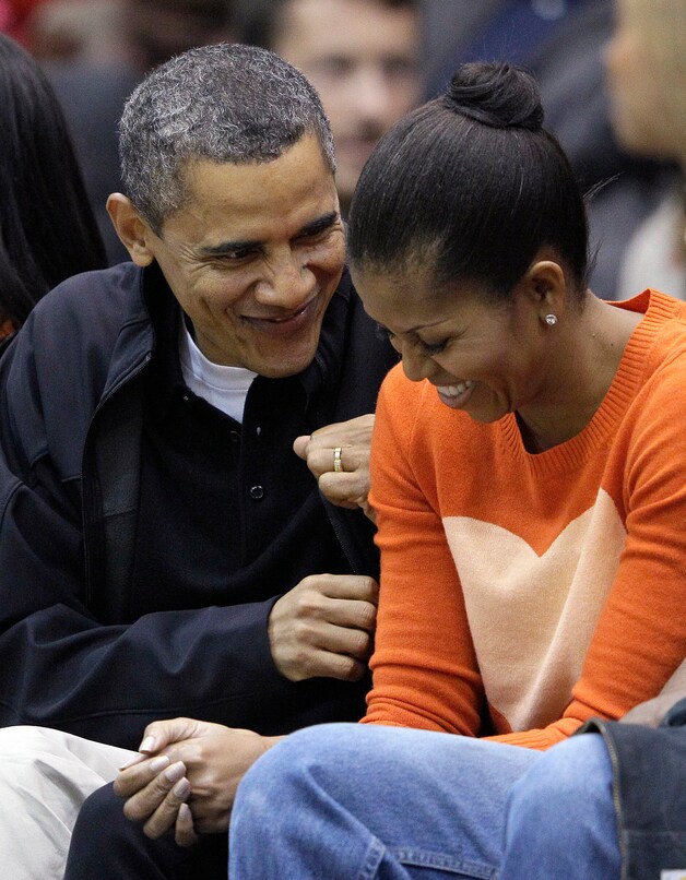 Michelle met haar lokken strak naar achteren.