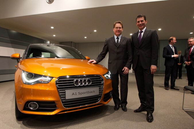 Dany Garand en Gerhard Schneider (rechts) van Audi Brussels.