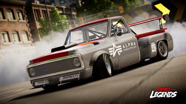 Een Dumont Stampede, een fictieve bak, op het circuit van Chicago.