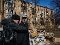 Na een bombardement in district Podilsky in Kiev