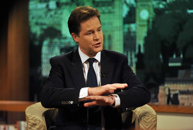 De Britse vicepremier tijdens zijn interview met de BBC.