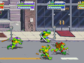 De vier Turtles in de straten van Manhattan, een decor dat recht uit klassieker 'Turtles in Time' (1991) komt.