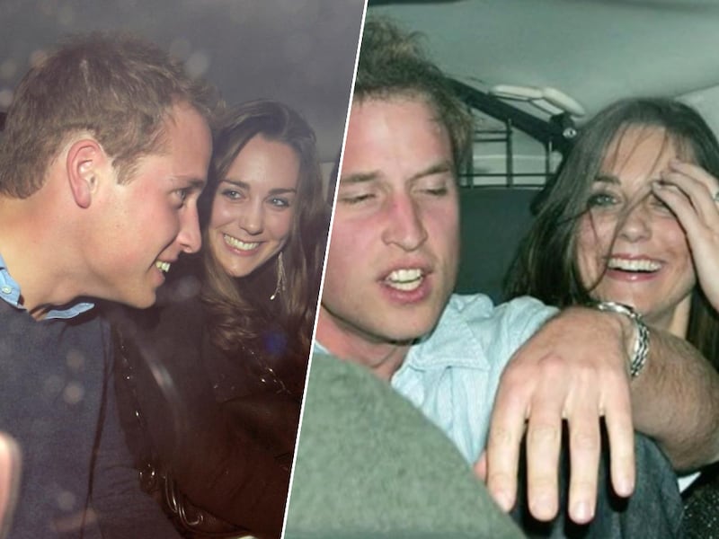 Beelden van jonge prins William en Kate Middleton die stevig feesten gaan viraal