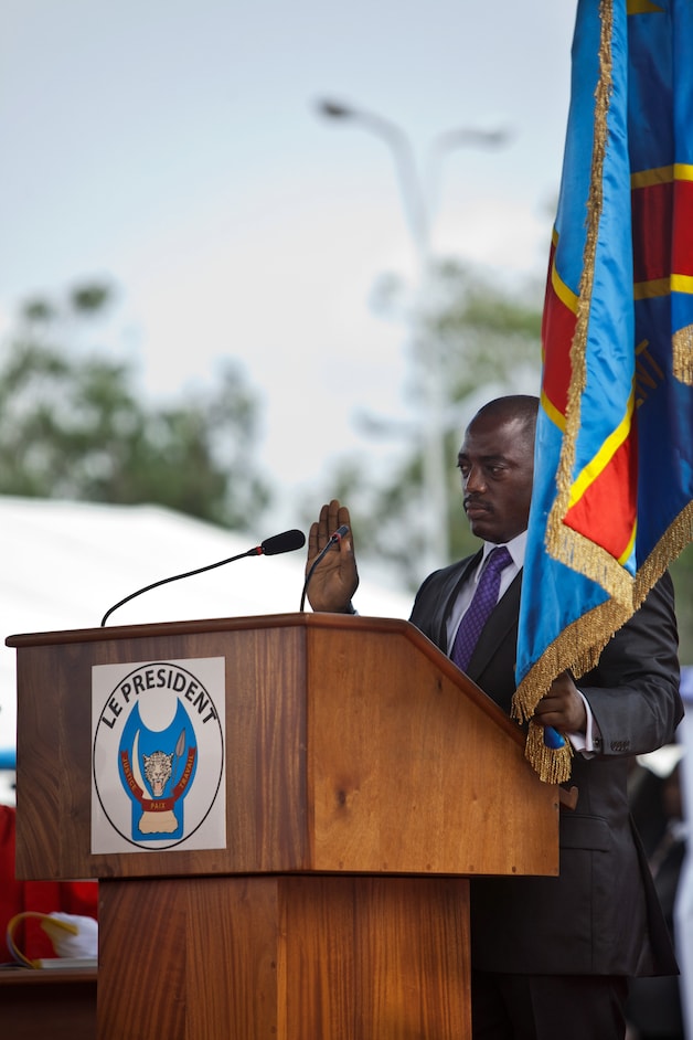 Dinsdag legde Kabila de eed af.