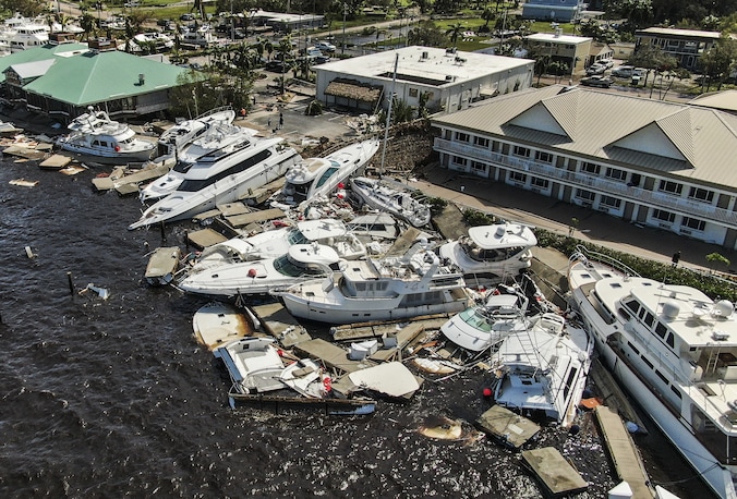 Ravage in Fort Myers na de passage van orkaan Ian.