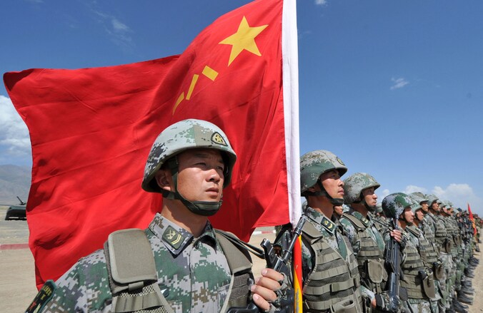 Archiefbeeld van Chinees leger tijdens militaire oefening.