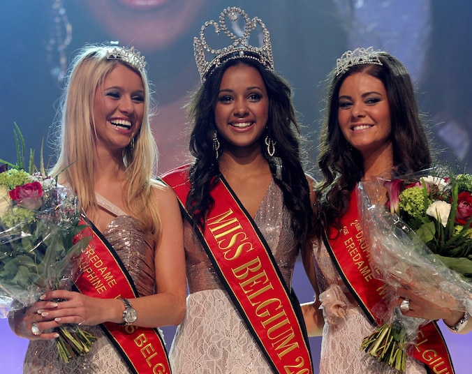 De top drie van vorig jaar, van links naar rechts: Aurore De Geest (21, Gosselies), Laura Beyne (19, Brussel), Jade Moens (20, Bierges)