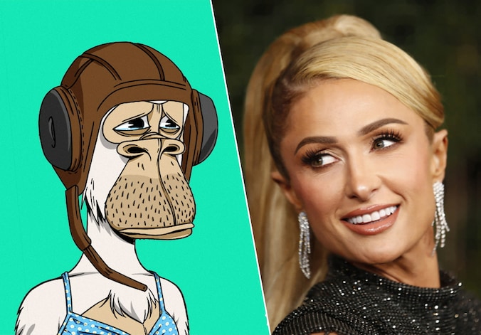 Onder meer Paris Hilton maakte reclame voor de onlineafbeeldingen van apen.