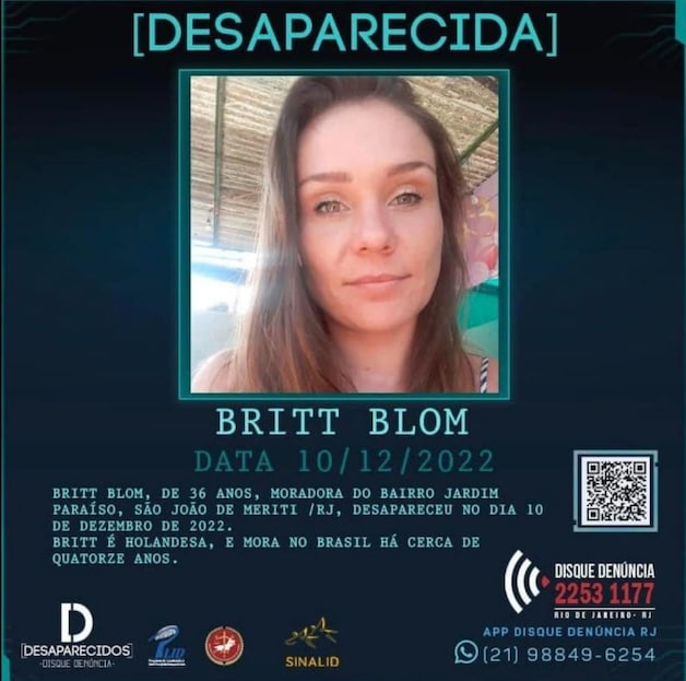 Het opsporingsbericht over Britt Blom. 