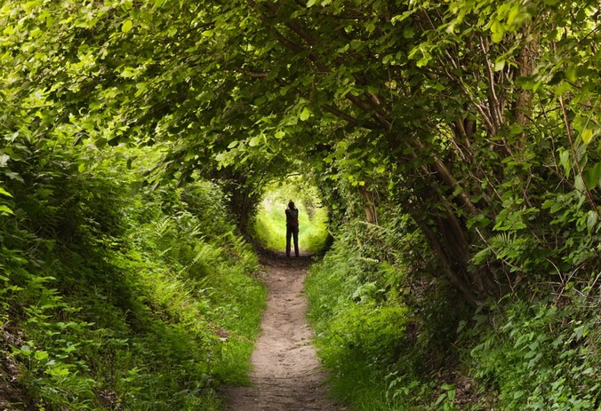 Illustratiebeeld van een holle weg.