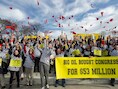 Tegen de Keystone XL-pijpleiding is al verschillende keren geprotesteerd. Deze betoging vond vrijdag plaats op Capitol Hill in Washington.