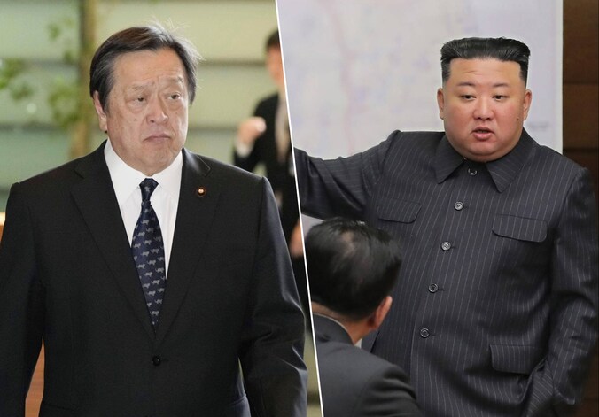 Japanse minister van Defensie Yasukazu Hamada (links) / Noord-Koreaanse leider Kim Jong-Un (rechts)