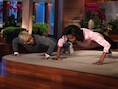 DeGeneres zette onlangs First Lady Michelle Obama aan tot een potje push-ups.