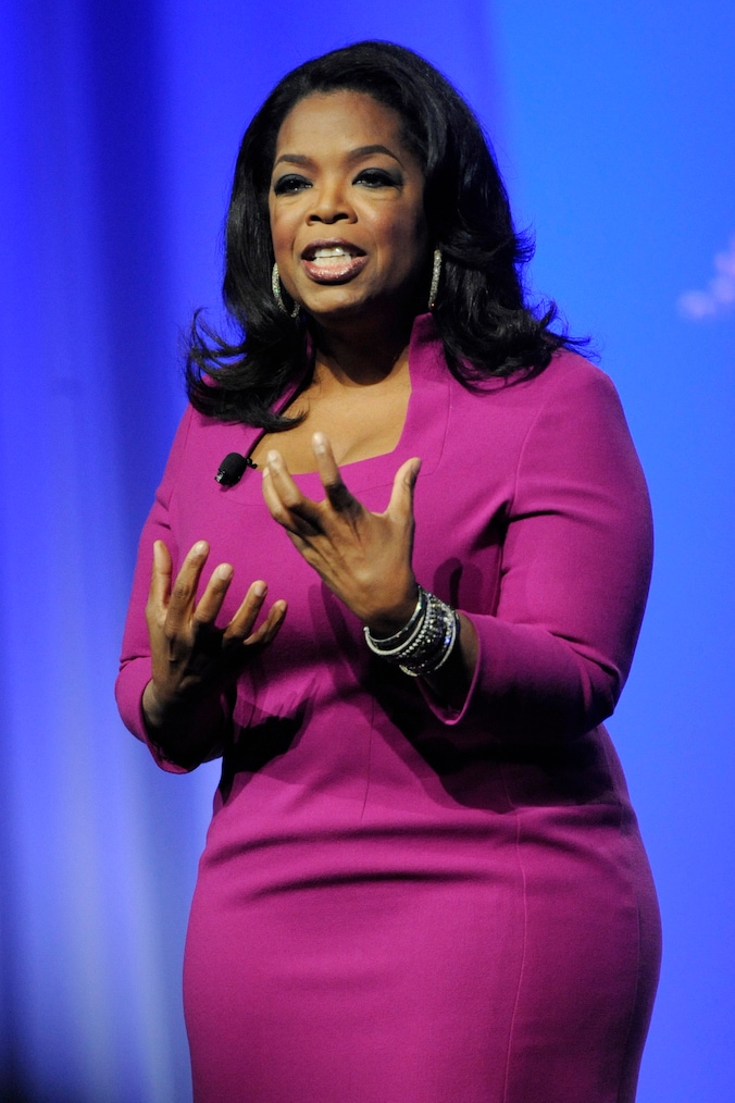 Oprah Winfrey voor haar gewichtsverlies.