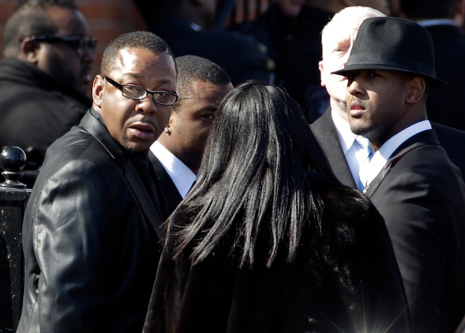 Bobby Brown op de begrafenis van ex-vrouw Whitney Houston.