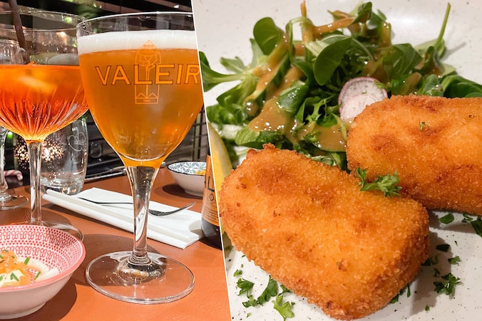 Het aperitief en de garnaalkroketten.