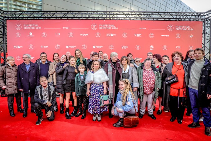 De cast en crew van 'Hazegras' komen toe op het Filmfestival Oostende. 