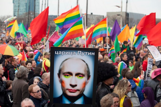 Homoactivisten nemen Poetin op de korrel (archiefbeeld).