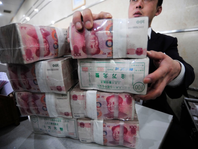 Bundels geld in de Bank of China