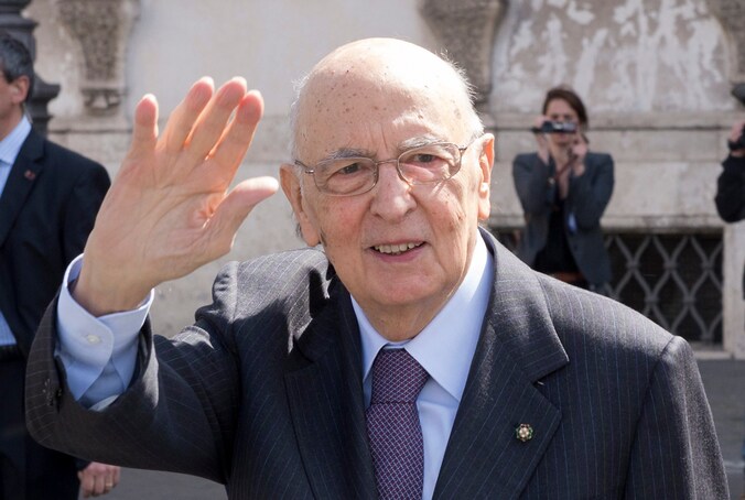 De afscheidnemende Italiaanse president Napolitano.