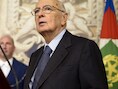 De herkozen Italiaanse president Giorgio Napolitano.