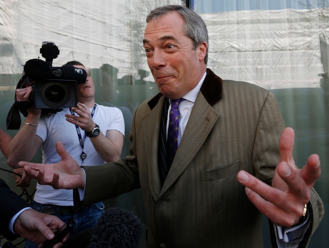 Nigel Farage, leider van de UK Independence Party (UKIP).