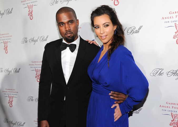 Kanye West en Kim Kardashian op 22 oktober 2012.