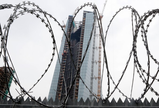 Het hoofdkwartier van de ECB in Frankfurt.