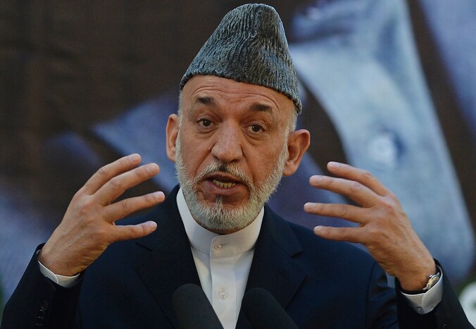 De Afghaanse president Hamid Karzai.
