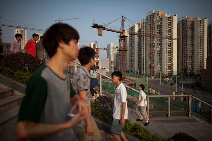Studenten van de Chinese Chongqing universiteit.