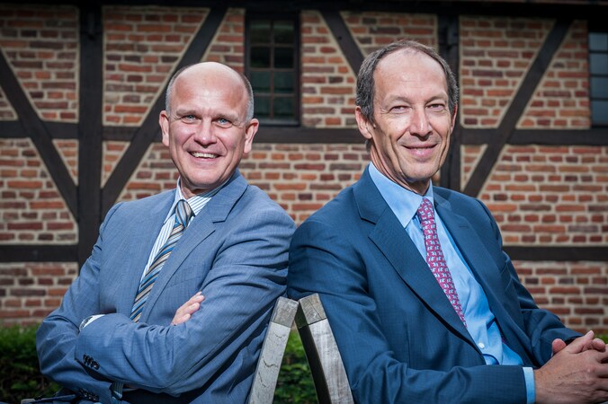 Concentra-CEO Marc Vangeel en zijn collega van Corelio, Luc Missorten.
