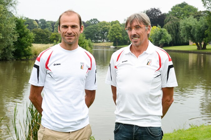 Rob Woestenborghs, links, met zijn coach Jul Clonen
