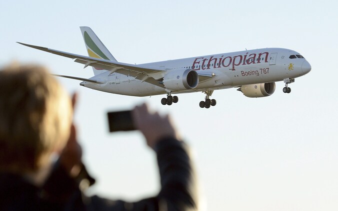 Een vliegtuig van Ethiopian.