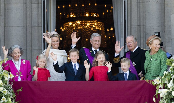 Koningin Fabiola tijdens de inhuldiging van koning Filip.