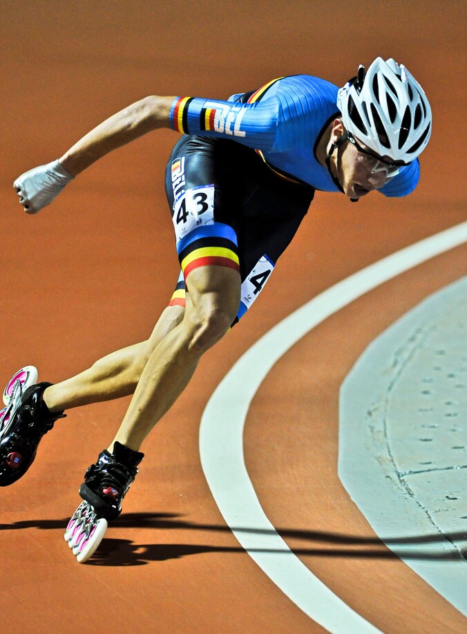 Bart Swings in actie tijdens zijn 10.000 meter.