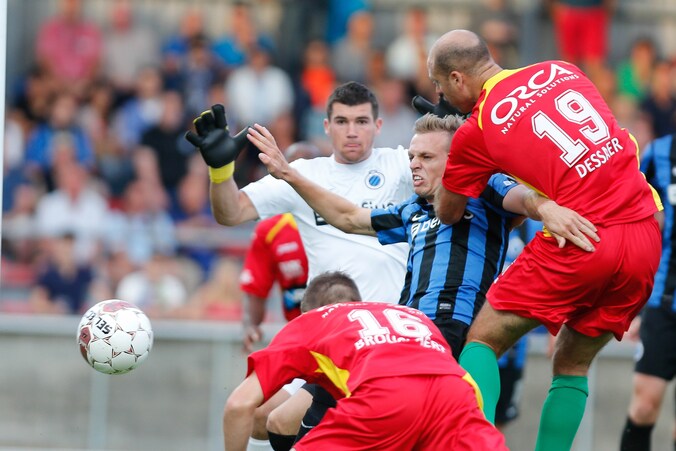 Een beeld uit de heenmatch tussen Oostende en Club Brugge.