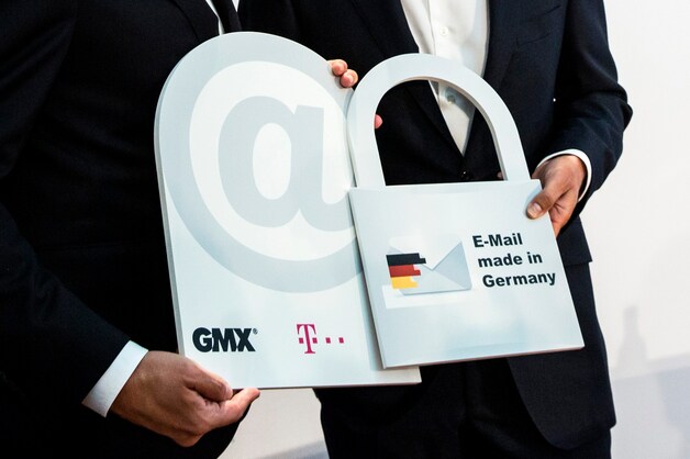De lancering van 'E-Mail made in Germany' van Deutsche Telekom.