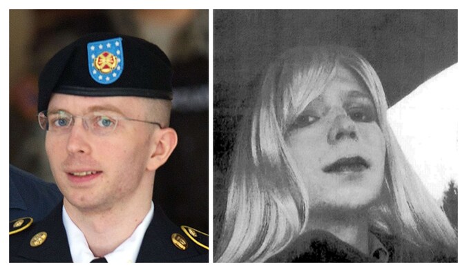 Chelsea Manning (rechts) diende in het Amerikaanse leger als Bradley Manning (links) en wil nu een geslachtsverandering ondergaan.