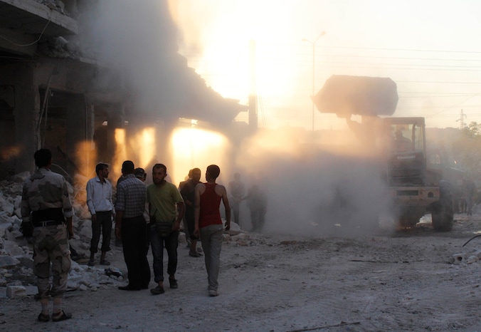 Een beeld uit Aleppo.