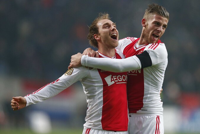 Christian Eriksen (l).