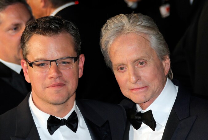 Matt Damon en Michael Douglas, de twee hoofdrolspelers in de film.