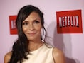Actrice Famke Janssen op de rode loper tijdens de Nederlandse Netflix Party.