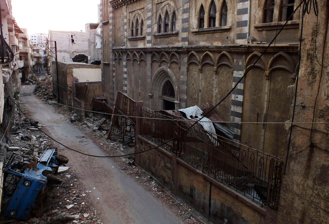 Archiefbeeld van de ravage in de Syrische stad Homs.
