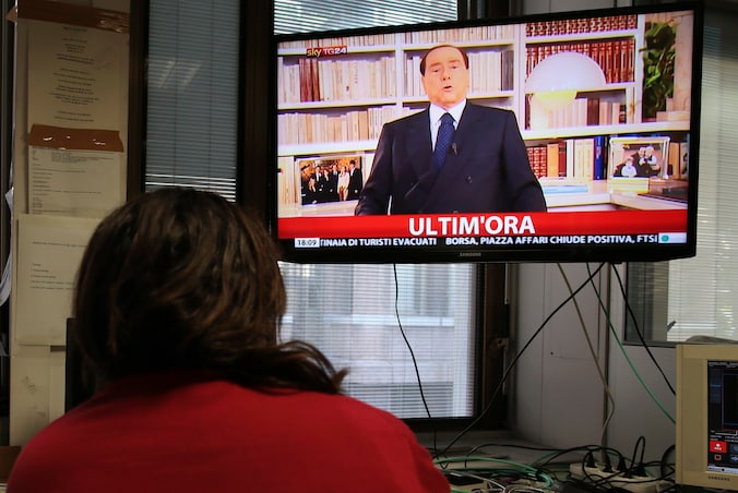 Berlusconi deed zijn uitspraken in een televisieboodschap.