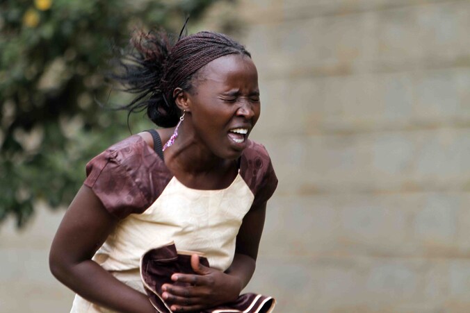 Een vrouw wier vader vermoord werd door militanten van al-Shabaab in het winkelcentrum in Nairobi.