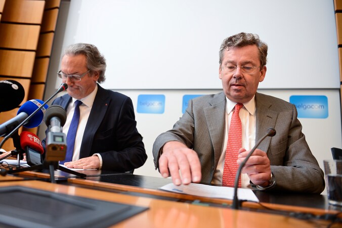 Didier Bellens rechts naast zijn voogdijminister Labille (PS).