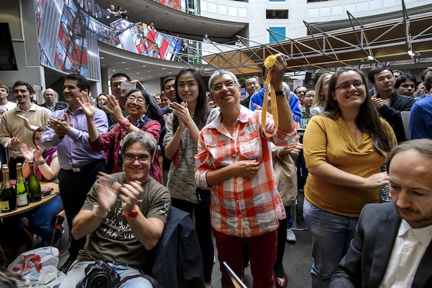 Enthousiaste reacties in het CERN in Genève.