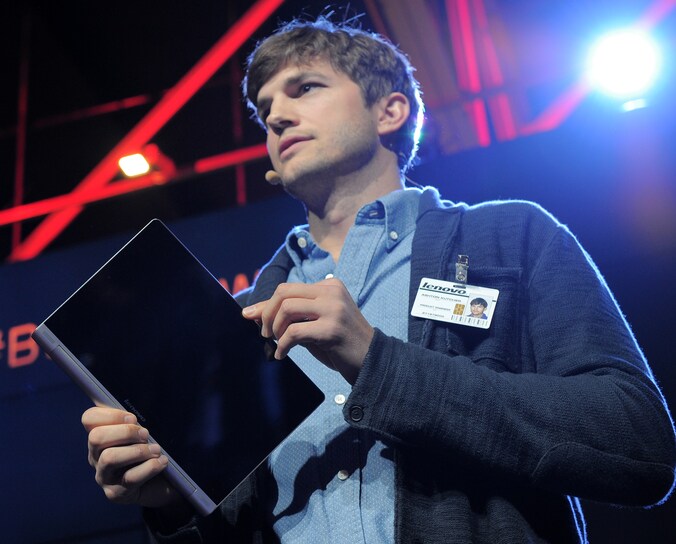 Ashton Kutcher verzorgde eerder al een presentatie voor Lenovo.
